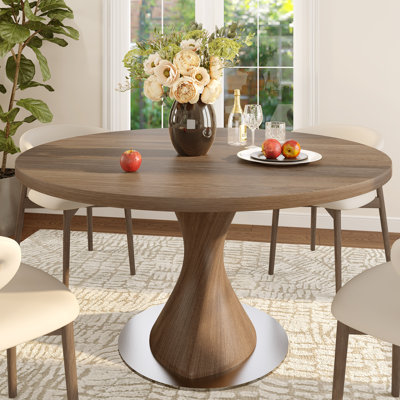 Table de salle à manger en bois massif avec métal