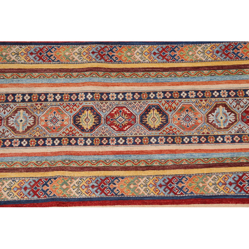 Tapis kilim en laine à teinture naturelle tissé à plat 5 x 7