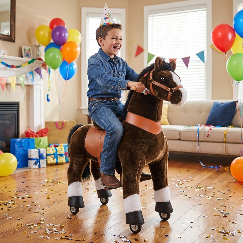 Model U Ride On Horse, Brun chocolat, Size 5 for Age 7+