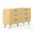 George Oliver 6 Drawers Dresser, Modern Closet Dressers With Wood Legs, Dresser Storage For Bedroom, Entryway, Hallway