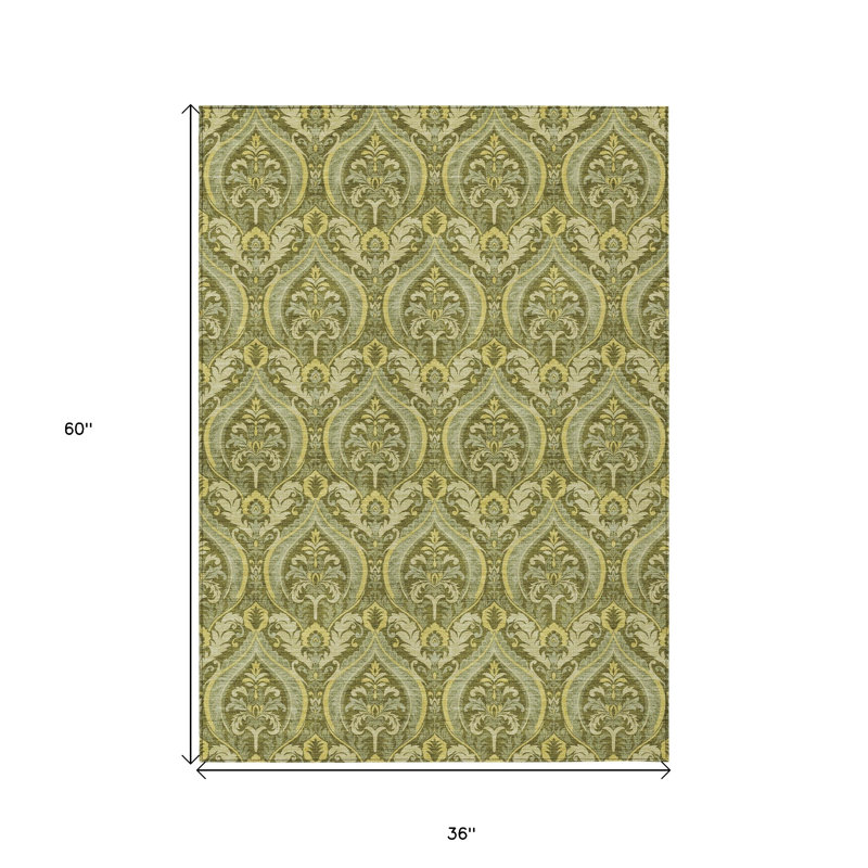 Tapis extérieur lavable antidérapant 3 pi x 5 pi vert