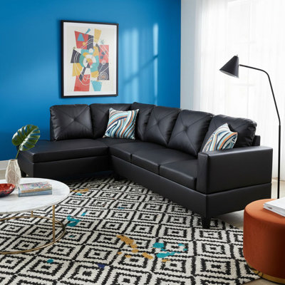 Ensemble de canapé modulaire en cuir 2 pièces avec méridienne Monaco