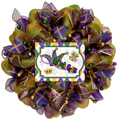 Couronne Mardi Gras avec chapeau bouffon