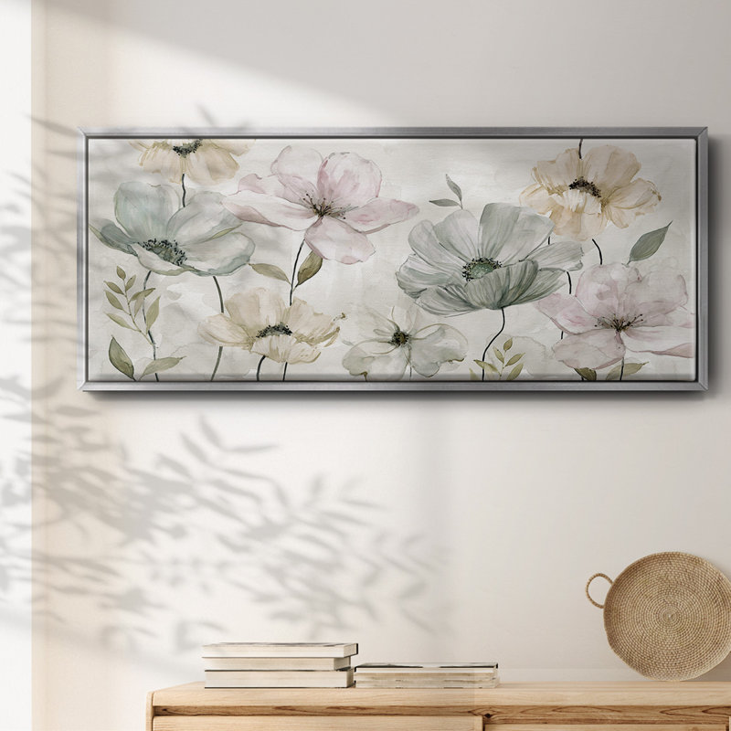 Garden Grays- Framed Canvas, 8" H x 20" W