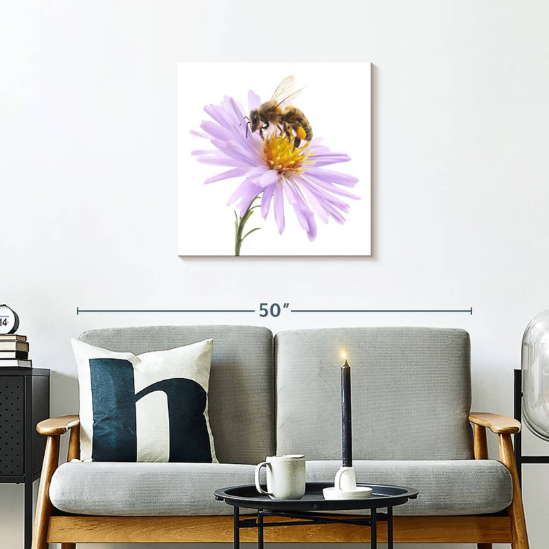 Crowle abeille sur une fleur, H 24 po x l 24 po