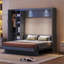 Grand lit escamotable avec tablettes