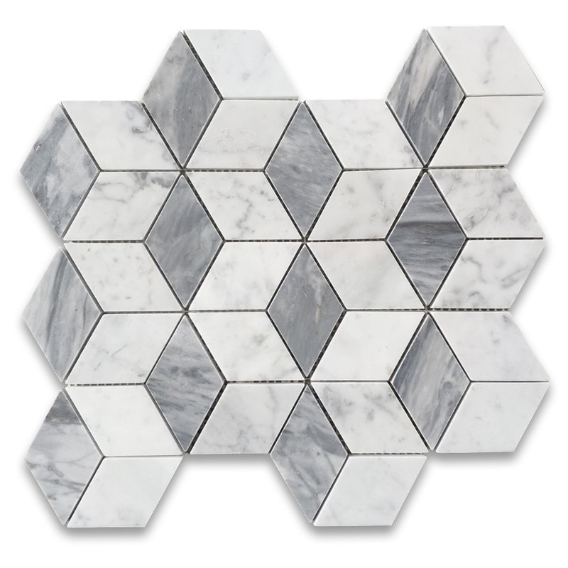 10" x 11" Marble Grid Mosaic Wall & Floor Tile