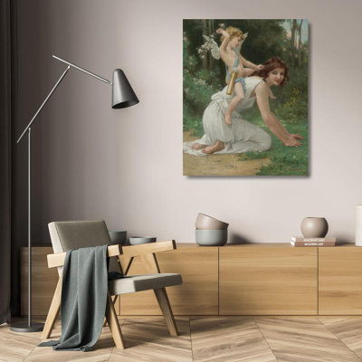 "Venus and Cupid" by  Guillaume Seignac - Gallery Wrap Canvas Wall Art