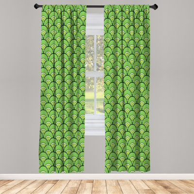 Microfiber Floral Semi-Sheer Rod Pocket Curtain Panels