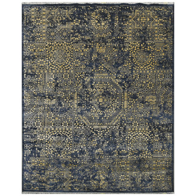 One-of-a-Kind Rectangle 7'10" x 10'2" in Gold/Denim