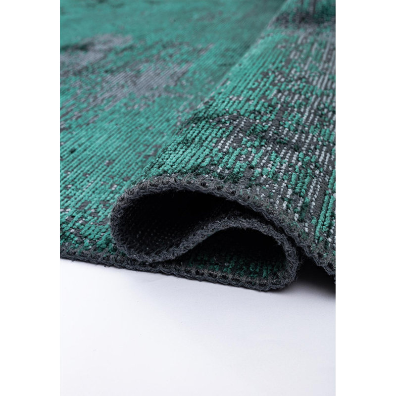 Rapture Abstract Area Rug in Green, Rectangle 9' x 12'