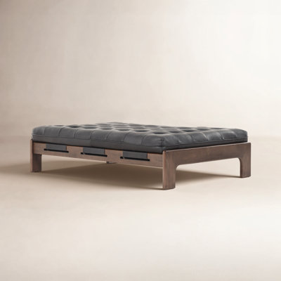  Ellinor 50" Genuine Leather Ottoman