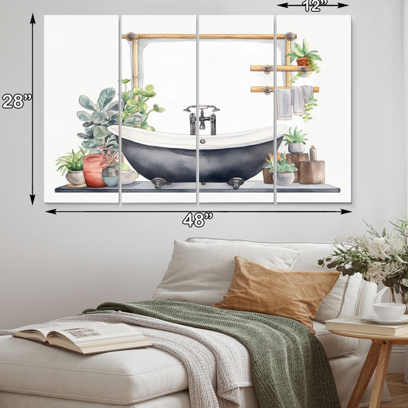 " Natural Bathroom Decor II " 4 - Pieces