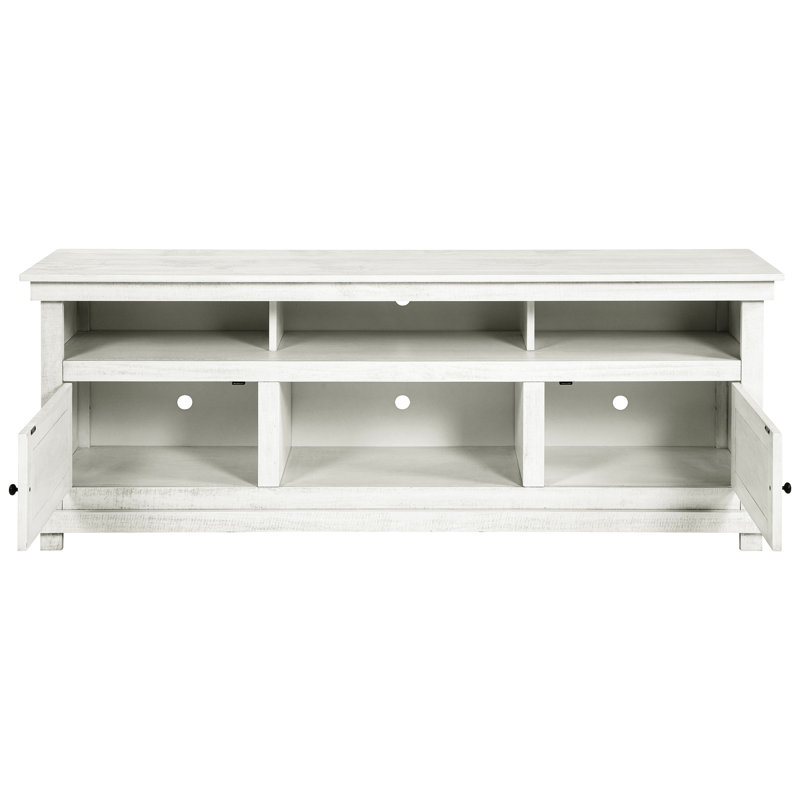 Distressed Tv Stand, 27 Inches High, 70 Wide, Four Compartments And Two Concealed Areas For Organizing Devices Pine Stand With Charm, 16.63 Six Storage Of Controllers