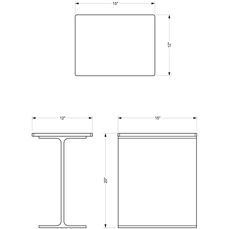 Marbelle - I-Beam Marble Side Table - Fantasy Black/Bronze Finish, Toronto Sand/Antique Nickel