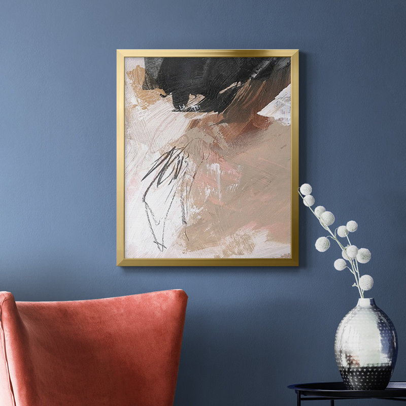 Toile encadrée de qualité supérieure «Unbleached Neutrals VI» - prête à être accrochée, Or, H 20 po x l 16 po