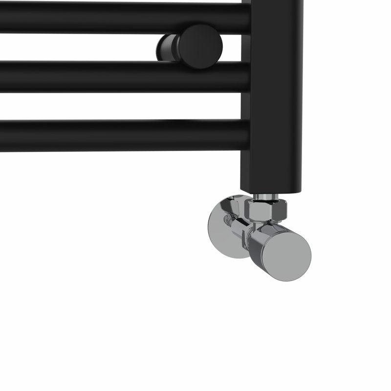 Wiest Straight Heated Towel Rail Radiator Bathroom Ladder Warmer, 140cm H x 50cm W x 3cm D, Black