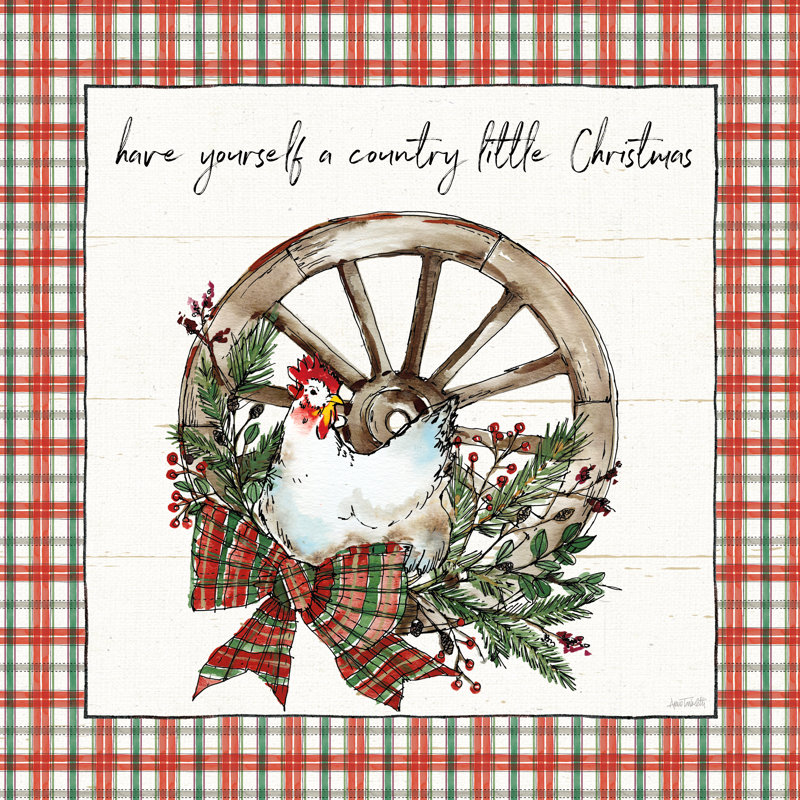 Holiday On The Farm V Plaid by Anne Tavoletti - Wrapped Canvas Painting, 51cm H x 51cm W x 3.8cm D