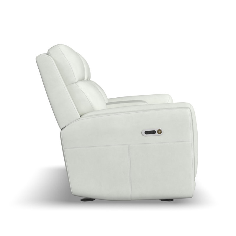 Causeuse Anders avec accoudoirs électriques et console Anders, Crème / Blanc
