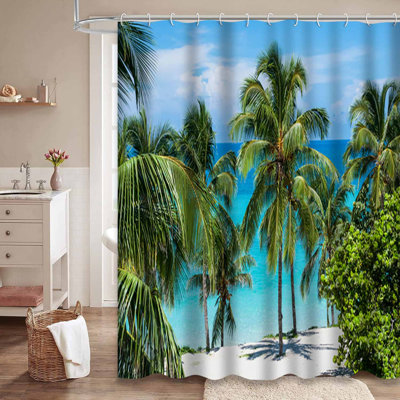 Plage de sable blanc turquoise sur la côte tropicale avec 12 crochets