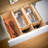 Bamboo Kitchen Drawer Storage Rack, Stackable Double-Layer Tableware Drawer Storage Tray, Silverware Tableware Storage Rack, Suitable For Kitchen Cabinets, Food Storage Rooms, Drawers, 5 Partition Layers