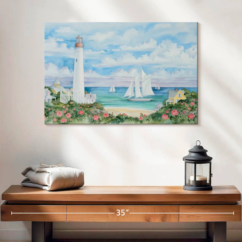 Ocean view lighthouse Aletra, H 16 po x l 24 po