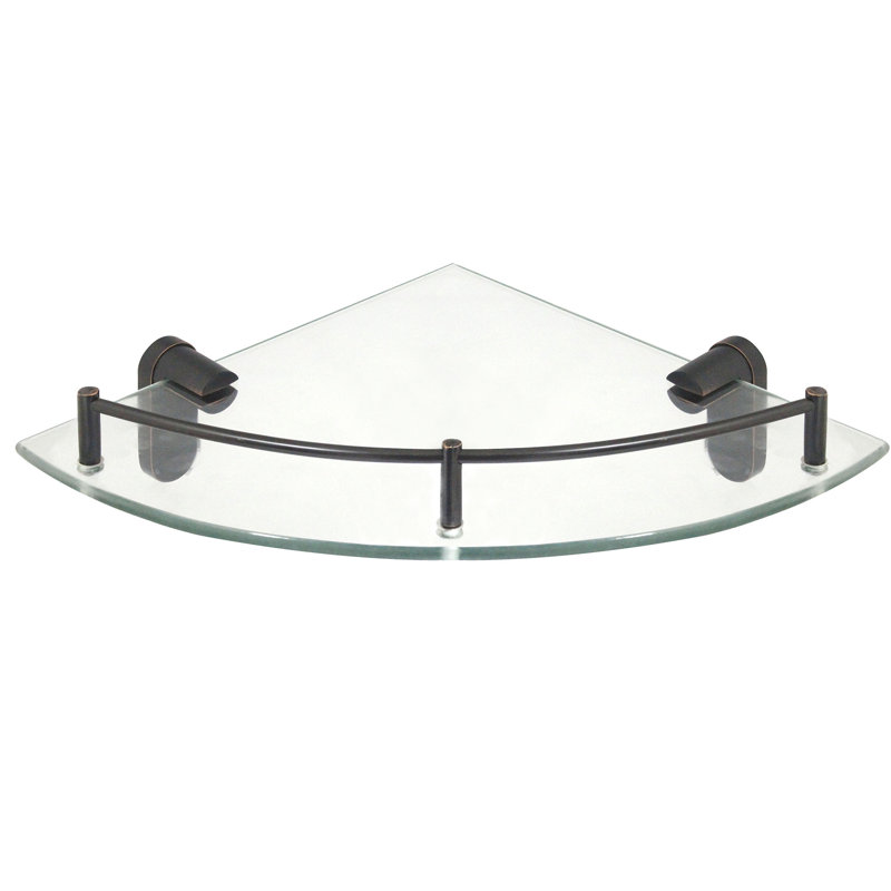 Azah Triangle Corner Shelf, Rubbed Bronze