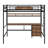 Multifunctional Loft Bed With Integrated L-Shaped Study Area, Charging Ports, Drawers, Shelves And Safety Guard