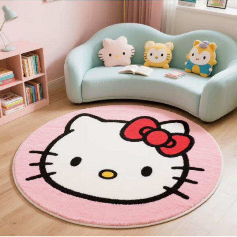 4.59 ft Hello Kitty Soft Rug Bedroom Desor for Kids