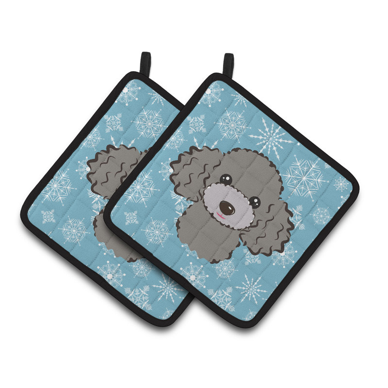 The Holiday Aisle® Ashlynn Polyester Potholder, Blue/Gray