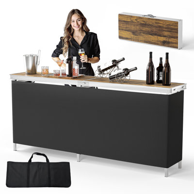 Rectangular Aluminum Patio Folding Bar Table