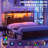 Storage Headboard with LED Lights, Bookcase Headboard with Charging Station-1740395105-1740395109