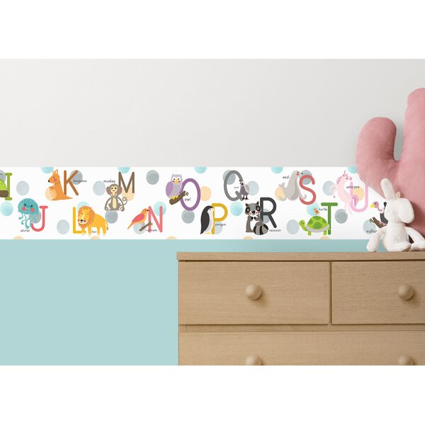 Zoomie Kids Animal Alphabet Peel & Stick Wallpaper Border Roll 10in ...