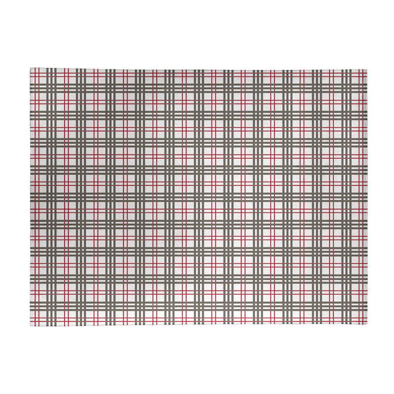 Tapis écossais gris / blanc, Rectangle 9 pi x 12 pi