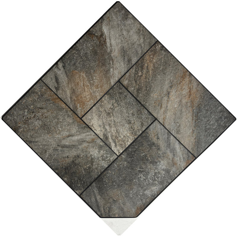  Coussin d'angle de coin - Quartzite de fer, H 2 po x l 36 po x P 36 po