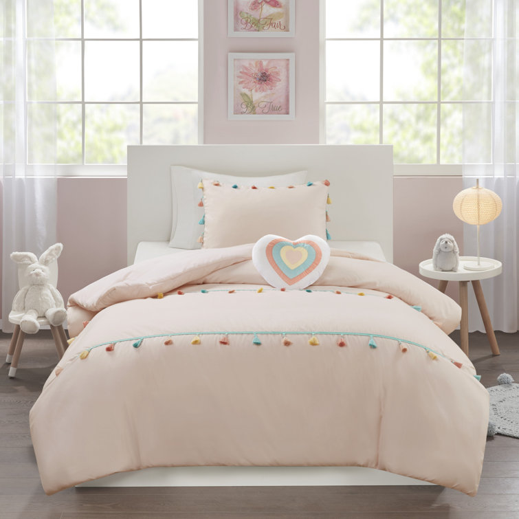 Harriet Bee Brownsboro Tassel Comforter Set, Size: 1, White