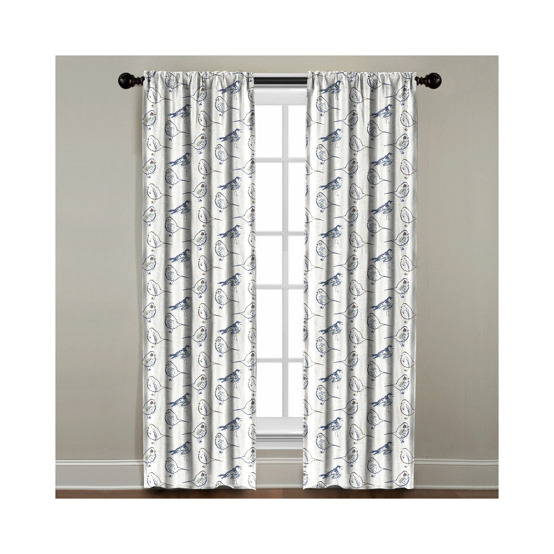 Cotton Room Darkening Curtain Single Panel, Blue, 50" W x 72" L