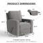  Fauteuil d'appoint rembourré pivotant à 360 ° Acc32 pour salon avec accoudoirs en bois massif et repose-pieds extensible pour le salon
