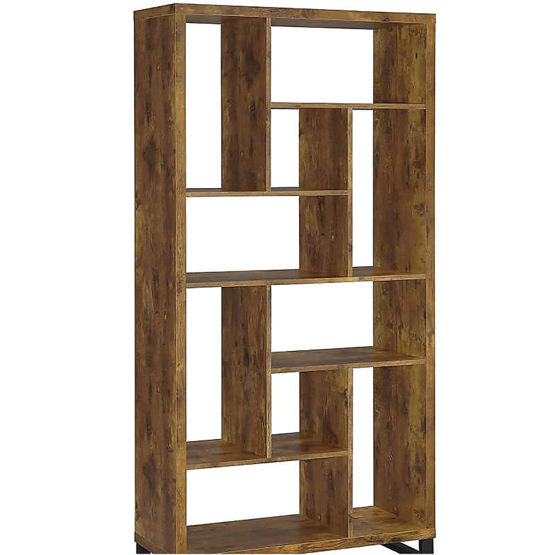 Antique Nutmeg 6-tier Rectangular Bookcase