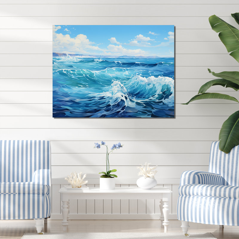 «Blue Infinity Of The Ocean I» sur toile, H 24 po x l 32 po x P 1 po, Toile tendue