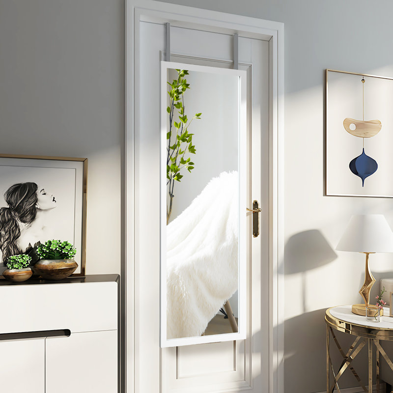 Foyez Wood Flat Mirror, White
