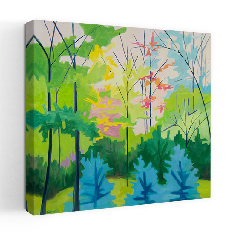 Paysage n ° 3 contemporain lavande abstrait, art de la nature, H 36 po x l 36 po