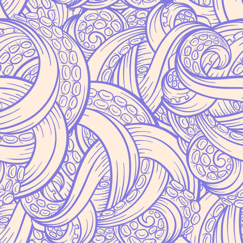 Tangled Tentacles Wallpaper, 350cm W x 260cm L