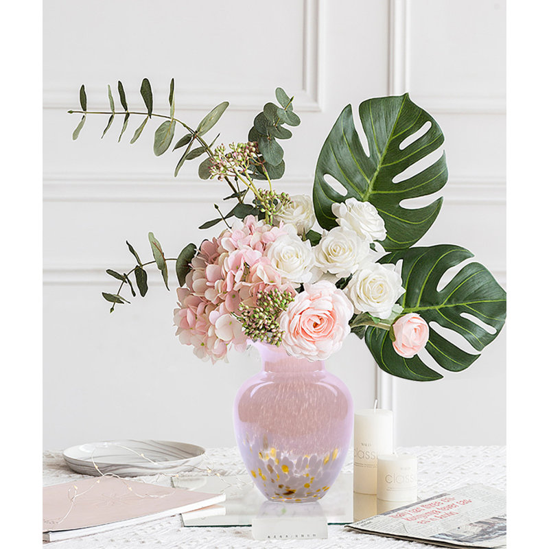 Vases en verre soufflé à la main, vase en verre Art déco moderne