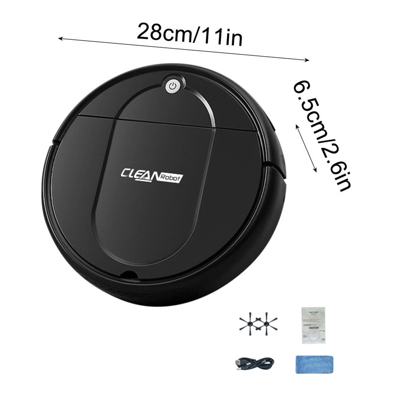 Fully Automatic Sweeping Robot, Household USB Charging Cleaning Machine, Mini Intelligent Vacuum Cleaner, Black