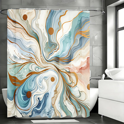 Abstract Shower Curtains with Hooks Included