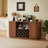58" Modern Wavy Curve Sideboard-Multifunctional storage cabinet with wine rack and glassware holder, adjustable shelves for wine storage and coffee bar, suitable for kitchens and dining rooms.Walnut