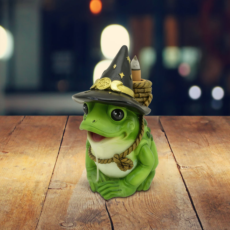 5.25"H Frog with Witch Hat Backflow