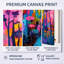 «Vibrant Forest Path - Fauvism», art mural encadré 3 pièces-129076339-129076342
