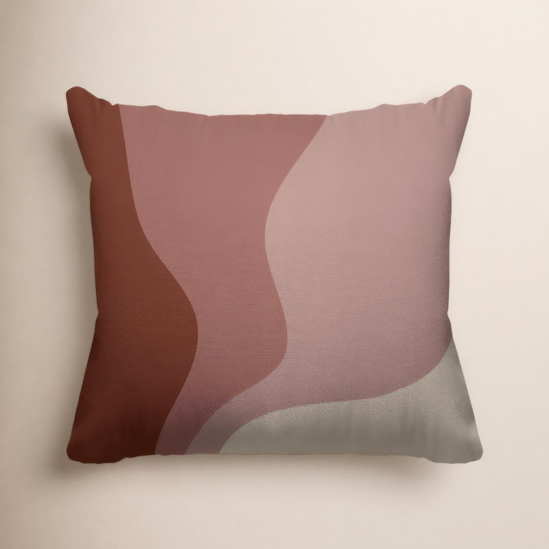 Bunko Ombre Outdoor Reversible Throw Pillow, Terracotta, 19" x 19", Square